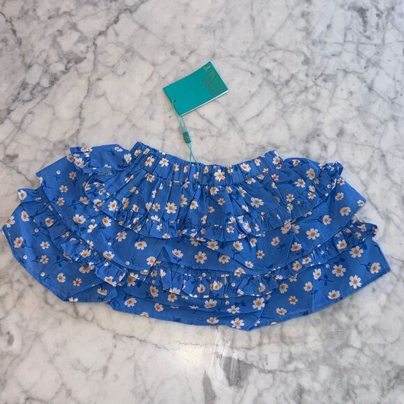 NWT POSH PEANUT RUFFLE FLORAL SKIRT 2T - Picture 1 of 2